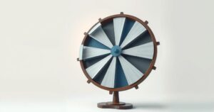 A political metaphor visual with a spinning wheel in muted colours, symbolising shifts in public opinion.